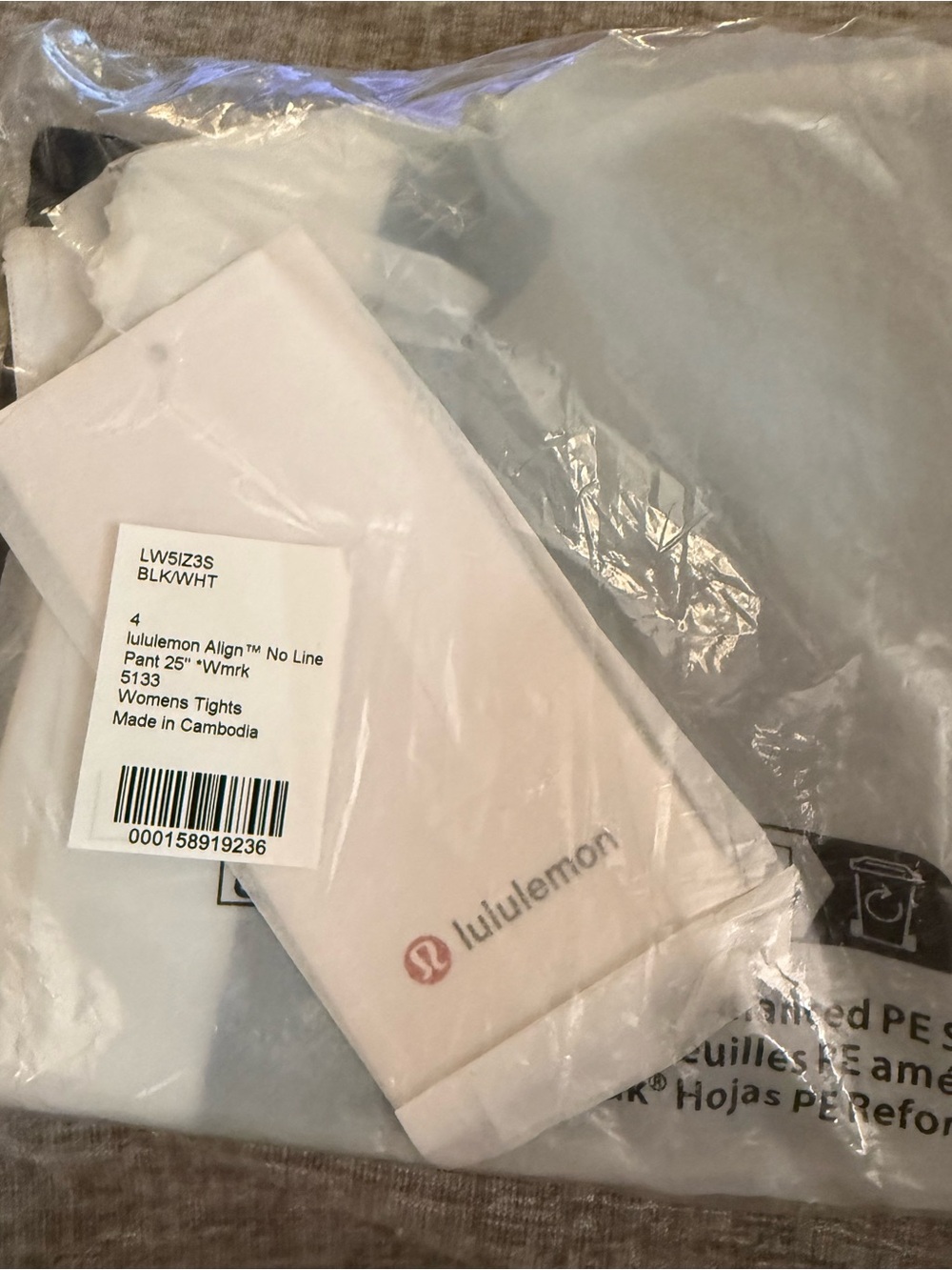 Lululemon Align No Line 25" Tights - Black/White 4 NWT - Picture 1 of 3